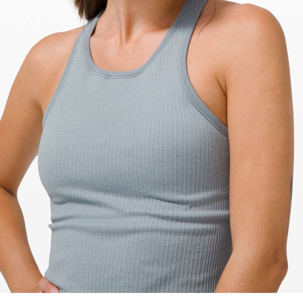 Lululemon tidewater teal ebb to street racerback crop